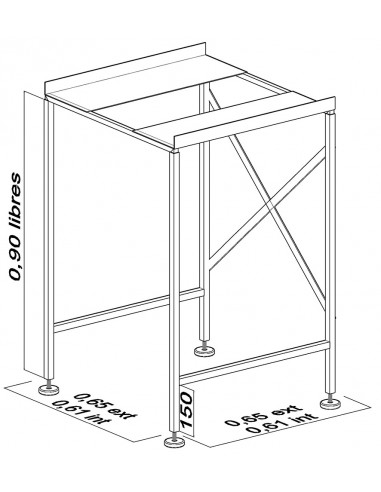 Rack metálico  p/secadora de ropa con LAV CARGA...