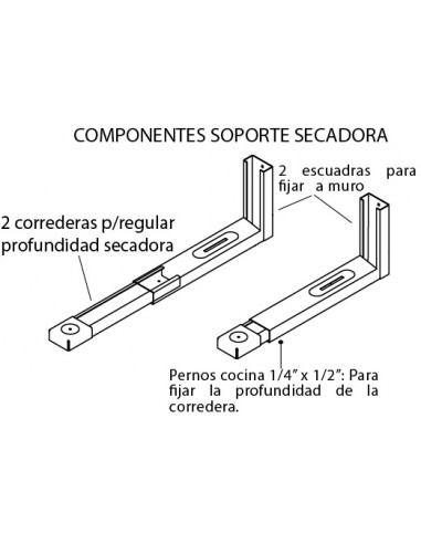 Soporte mural para secadora de ropa