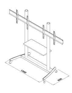 Pedestal 2 lcd/led 32" a 65" 2P-2-3265H 2