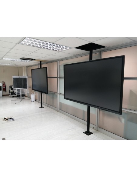 Pilares a piso, a techo,  gabinetes, estructuras videowall, hasta 86", modulos led