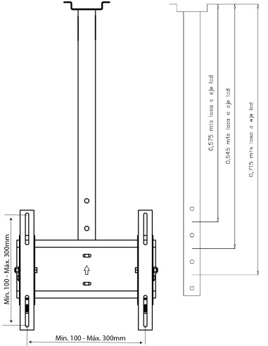 Soporte a techo para LCD LED 21" a 46"