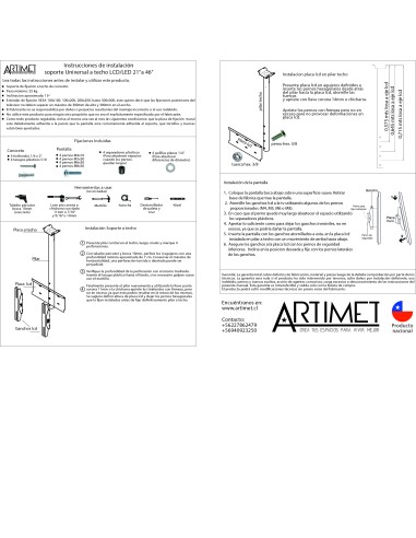 Soporte a techo para LCD LED 21" a 46"