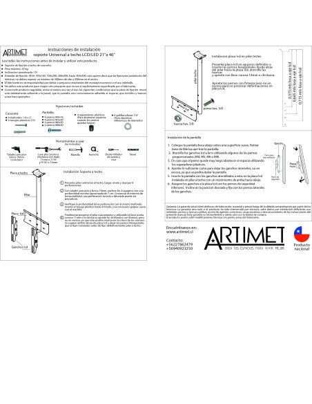 Soporte a techo para LCD LED 21" a 46"
