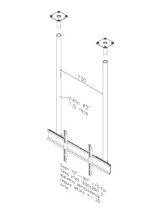 Soporte a techo LCD/LED 70" a 100"