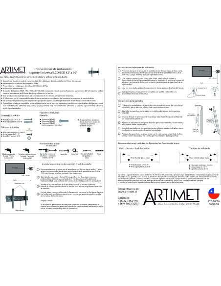 Soporte universal LCD LED plasma 42" a 70"