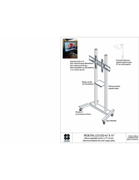 Pedestal  lcd led 42" a 75" 4P-4275