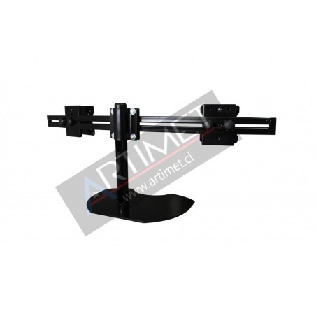 Pedestal autosoportante para 2 LCD/LED hasta 24" horizontal